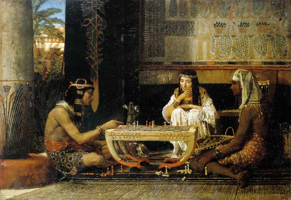 Egyptian couple at the board game a Sir Lawrence Alma-Tadema