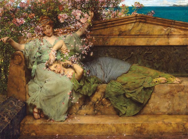 Im Rosengarten. a Sir Lawrence Alma-Tadema