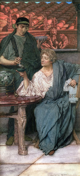 The Roman Wine Tasters a Sir Lawrence Alma-Tadema
