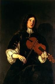 A violin player a Sir Peter Lely