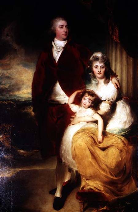 Henry, 10th Earl and 1st Marquess of Exeter, his wife Sarah and daughter Lady Sophia Cecil a Sir Thomas Lawrence