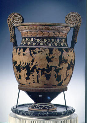 Red-figure volute krater, Apulian (ceramic) (see also 85031 & 85032) a Sisyphus Painter