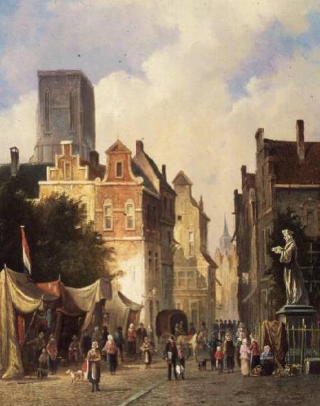 French Market Town a S.J. van der Ley