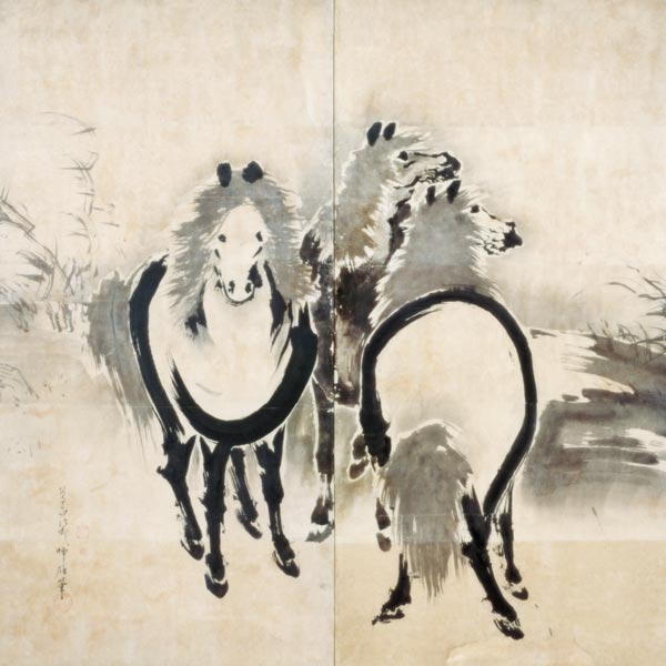 Horses, Japanese, Edo period a Soga Shohaku