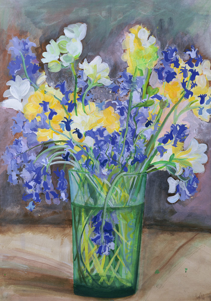 Bluebells and Yellow Flowers, 1994 (acrylic)  a Sophia  Elliot