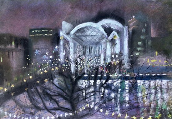 Embankment Station, from the South Bank, 1995 (pastel on paper)  a Sophia  Elliot