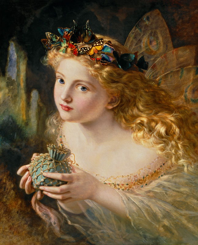'Take the Fair Face of Woman, and Gently Suspending, With Butterflies, Flowers, and Jewels Attending a Sophie Anderson