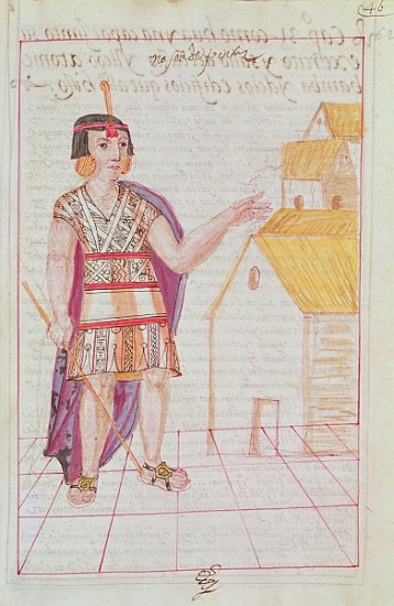 Illustration from ''Historia y Genealogia Real de los Reyes Incas del Peru, de sus hechos, costumbre a Spanish School