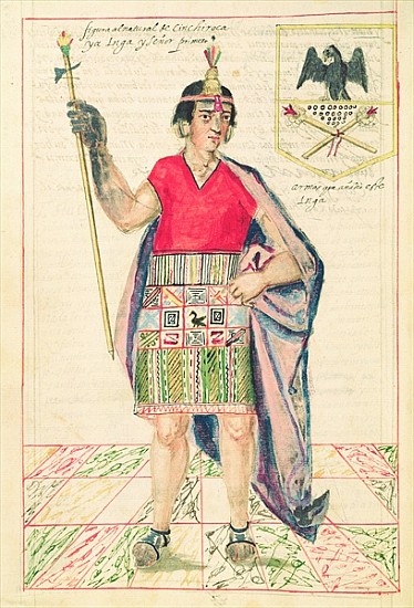 Illustration of Cincheroca, from ''Historia y Genealogia Real de los Reyes Incas del Peru, de sus he a Spanish School