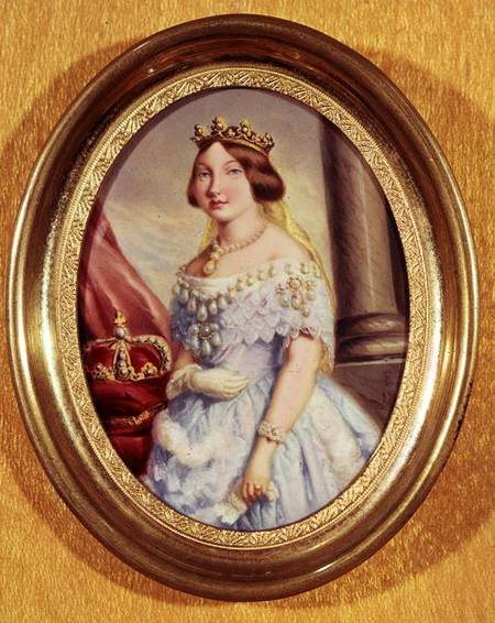 Miniature portrait of Queen Isabella II (1830-1904) a Spanish School