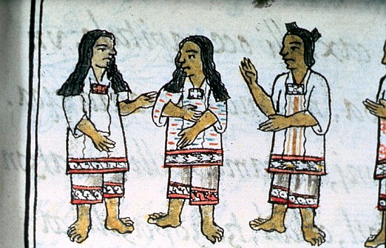 Ms Palat. 218-220 Book IX Female Aztec costumes, from the ''Florentine Codex'' by Bernardino de Saha a Spanish School
