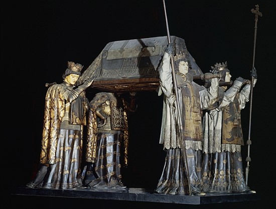 The tomb of Christopher Columbus (carved wood) a Spanish School