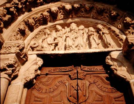 Tympanum of west portal of Sta Maria del Azogue a Spanish School