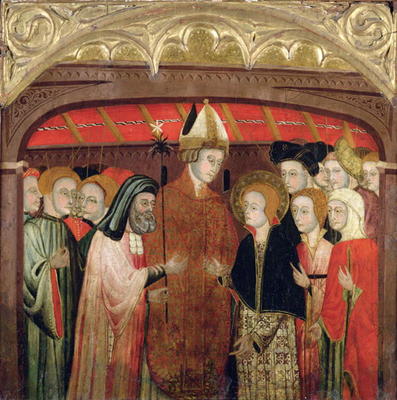 The Marriage of the Virgin (oil on panel) a Spanish School, (15th century)