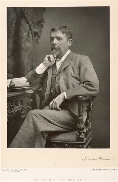 George du Maurier (1834-96), artist, cartoonist and novelist, portrait photograph (b/w photo)  a Stanislaus Walery