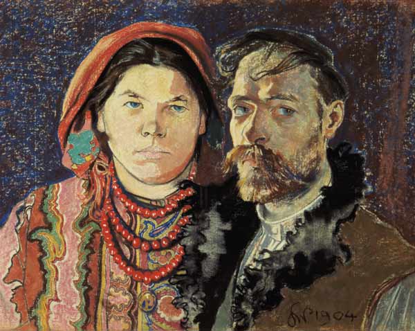 Self-portrait with Mrs (Autoportret z zona) a Stanislaw Wyspianski