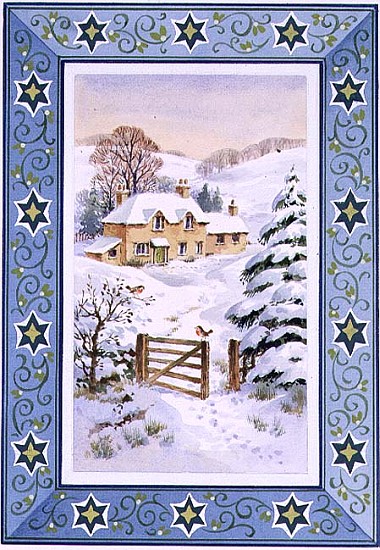 Christmas Cottage (w/c on paper)  a Stanley  Cooke