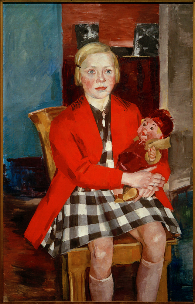 Mädchen mit Puppe (Käte Werner) a Stegemann Heinrich
