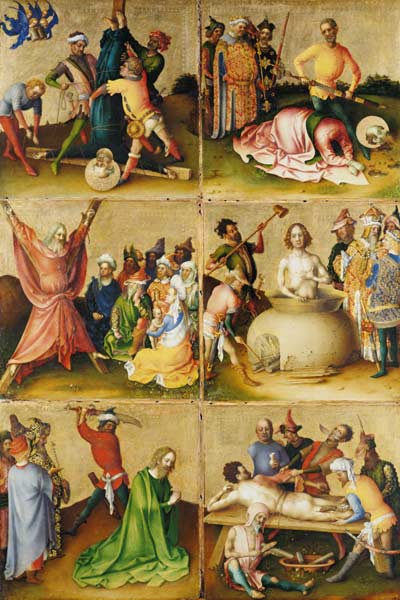 Martyrdom of the Apostles. Left panel a Stephan Lochner