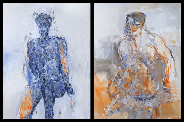 Diptych of Duncan Hume dancing aged 38 a Stephen  Finer