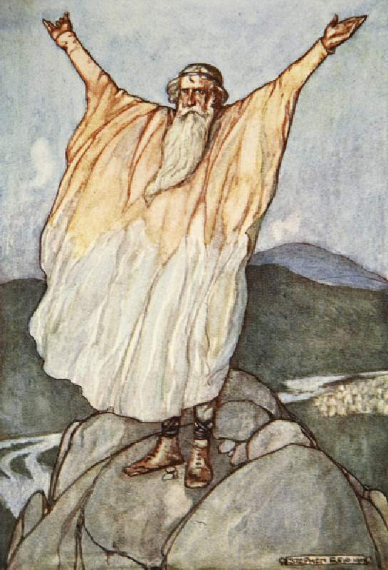 The Moment of Good-luck is come, illustration from Cuchulain, The Hound of Ulster, by Eleanor Hull ( a Stephen Reid