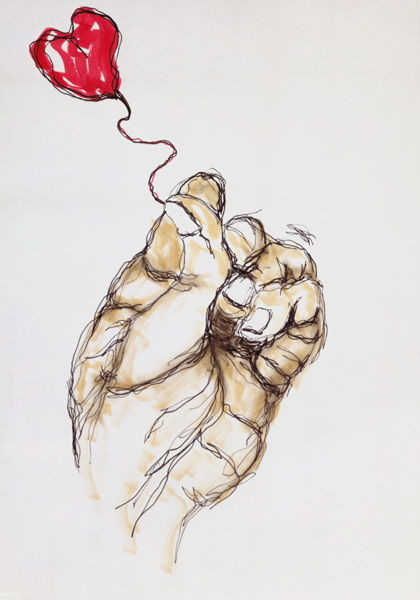 Holding You, 1996 (pen & w/c on paper)  a Stevie  Taylor