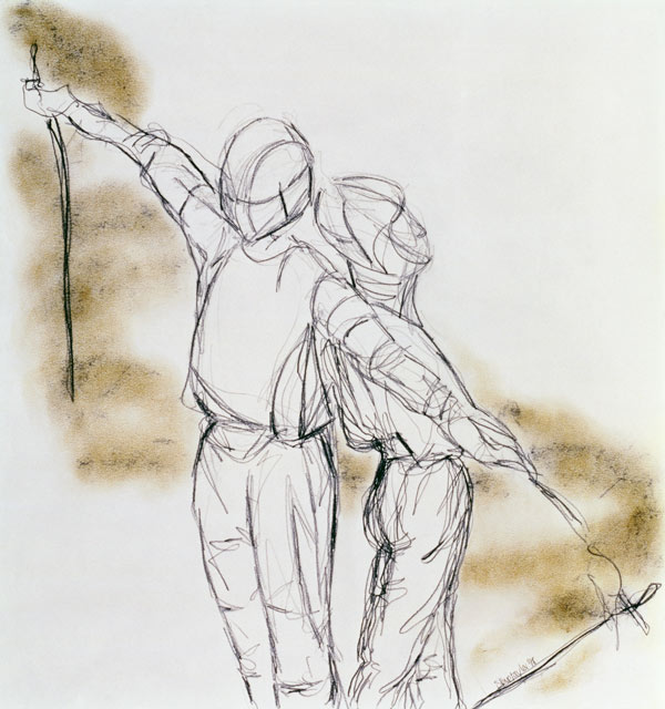 Preparation, 1998 (graphite and pastel on paper)  a Stevie  Taylor