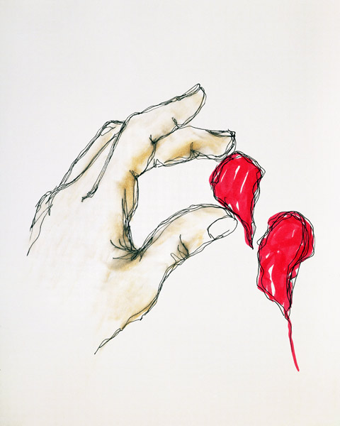 A Piece of Your Heart, 1996 (pen & w/c on paper)  a Stevie  Taylor