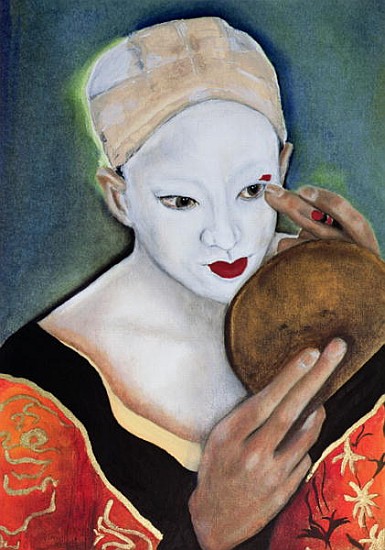 Kabuki, Tamasaburo as Izayoi (oil on canvas)  a Stevie  Taylor