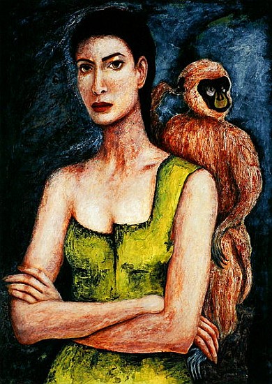Mrs. Coulter and her Daemon, 2005-06 (pen & ink and oil on paper)  a Stevie  Taylor