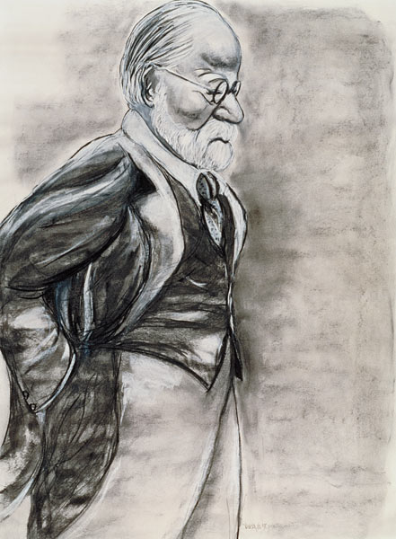Sigmund Freud (1856-1939) 1998 (charcoal and pastel on paper)  a Stevie  Taylor
