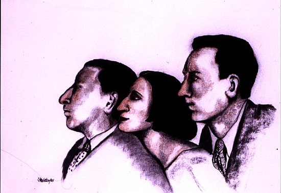The Sitwells, 2000 (pastel and charcoal on paper)  a Stevie  Taylor