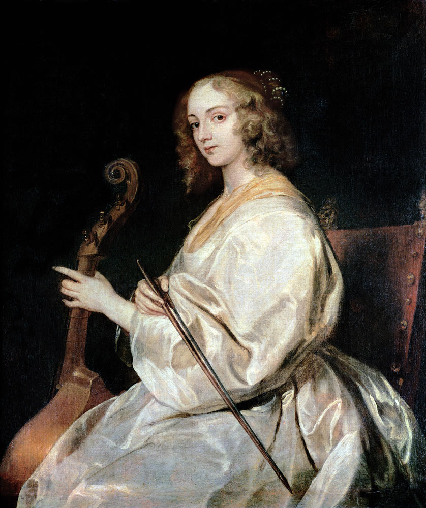 Young Woman Playing a Viola da Gamba a (studio of) Sir Anthony van Dyck