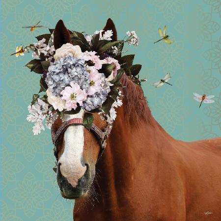 Spring Flower Bonnet On Horse