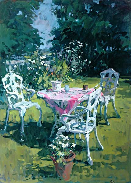 White Chairs at Belchester, 1997 (oil on canvas)  a Susan  Ryder