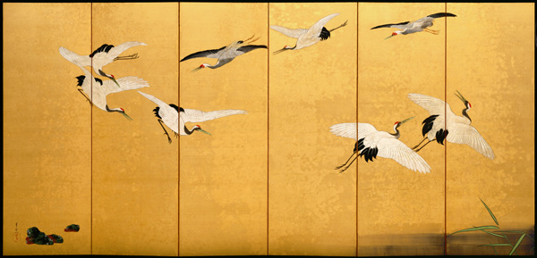 Reeds and Cranes, Edo Period a Suzuki Kiitsu