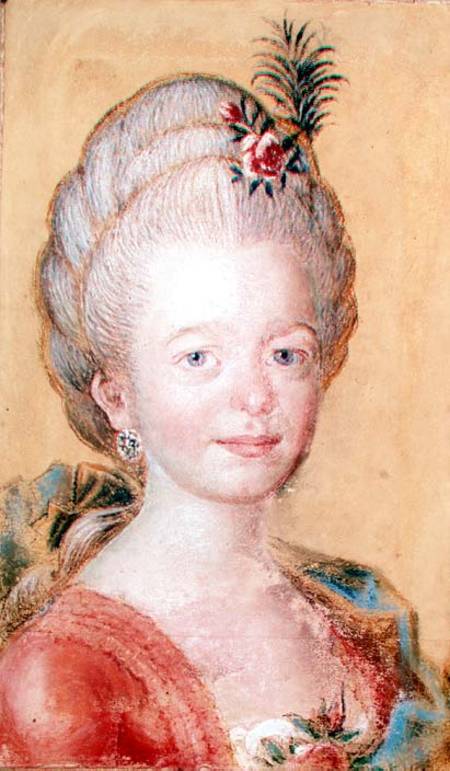 Portrait of the daughter of Carl Linnaeus (1707-78) a Swedish School