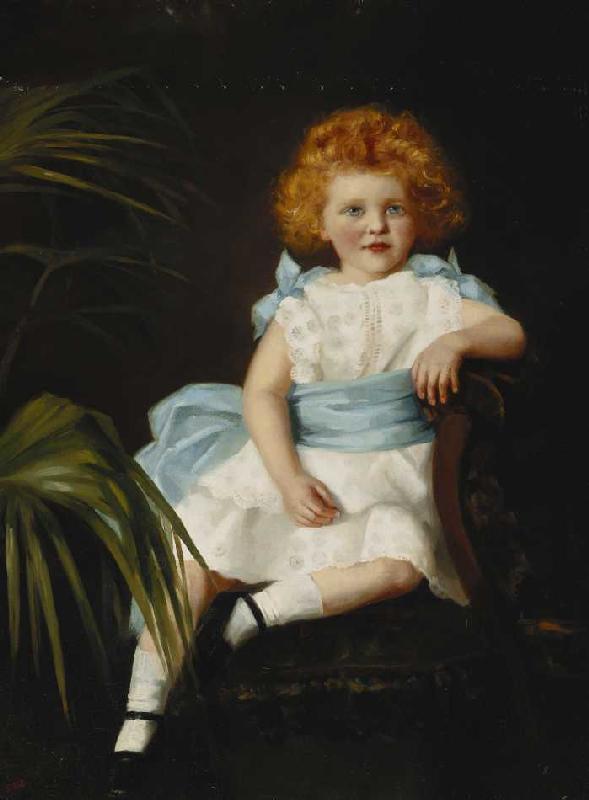 Junges Mädchen mit blauer Schärpe. a Sybil M. Dowie