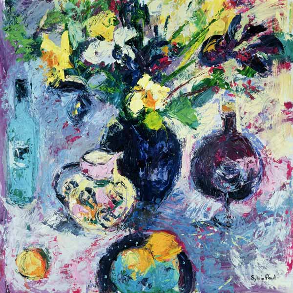Still Life with Turquoise Bottle, 2002 (oil on canvas)  a Sylvia  Paul