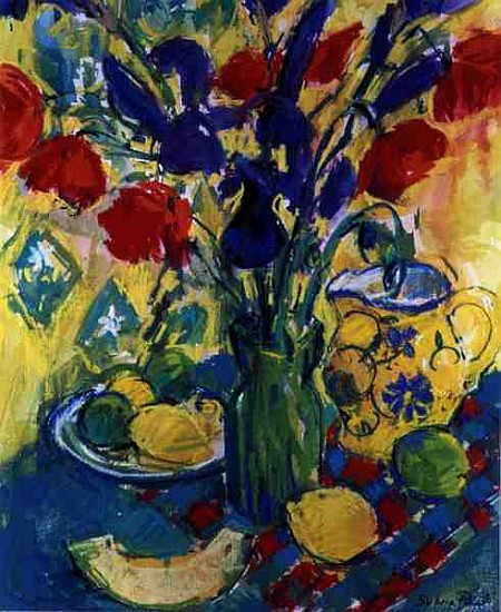 Poppies with Iris, 1999  a Sylvia  Paul