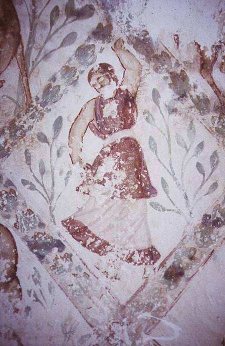 Fresco depicting a female dancer, from the Apodyterium a Syrian School