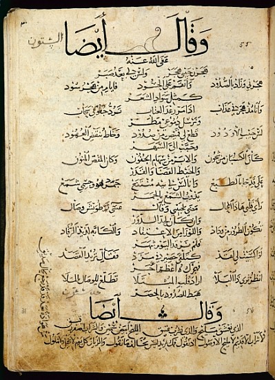 Ms.B86 fol.55b Poem Ibn Quzman (copy of a 12th century original) a Syrian School