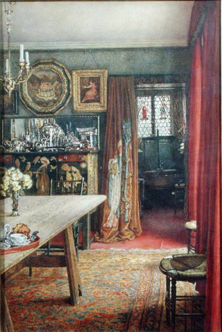 Interior view of The Grange, North End Road, Fulham home to Edward Burne-Jones (1833-98)  on a T. M. Rook