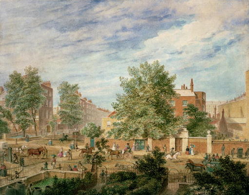 Marylebone Road at the Junction with Lisson Grove Showing the Philological School in Summer, 1849 (w a T. Paul Fisher