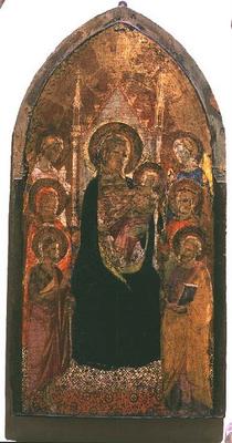 Madonna and Child with Saints (tempera on panel) a Taddeo Gaddi