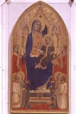 Madonna and Child Enthroned with SS. Mary Magdalene, Catherine of Alexandria and angels, 1355 (tempe a Taddeo Gaddi