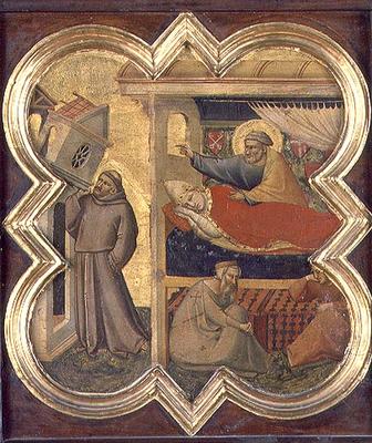 St. Francis holding up the Lateran Church (tempera on panel) a Taddeo Gaddi