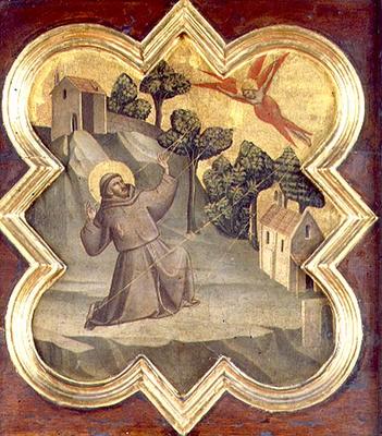 St. Francis Receiving the Stigmata (tempera on panel) a Taddeo Gaddi