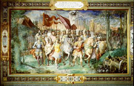 Charles V (1500-58) Alessandro (1546-92) and Ottaviano Farnese Leading the Army Against the Landgrav a Taddeo Zuccaro or Zuccari