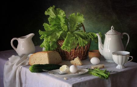 Still life with lettuce